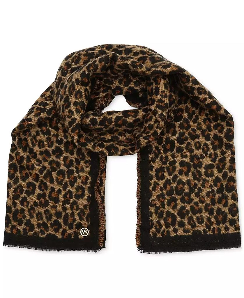 Michael Kors Women's Bouclé Leopard-Print Scarf 1