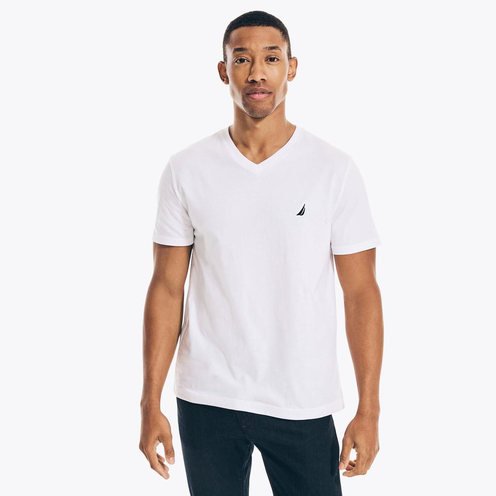 Nautica Mens Premium Cotton V-Neck T-Shirt