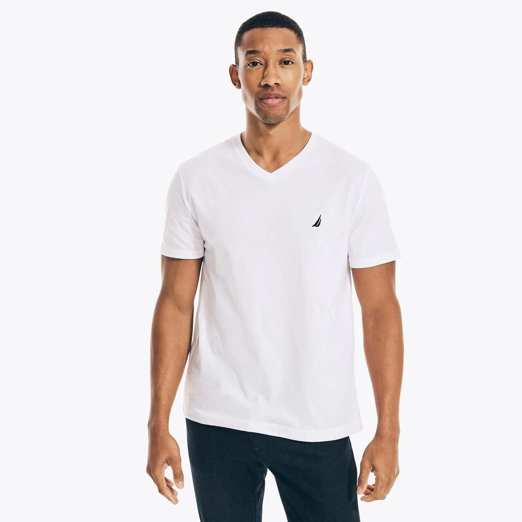 Nautica Mens Premium Cotton V-Neck T-Shirt 2