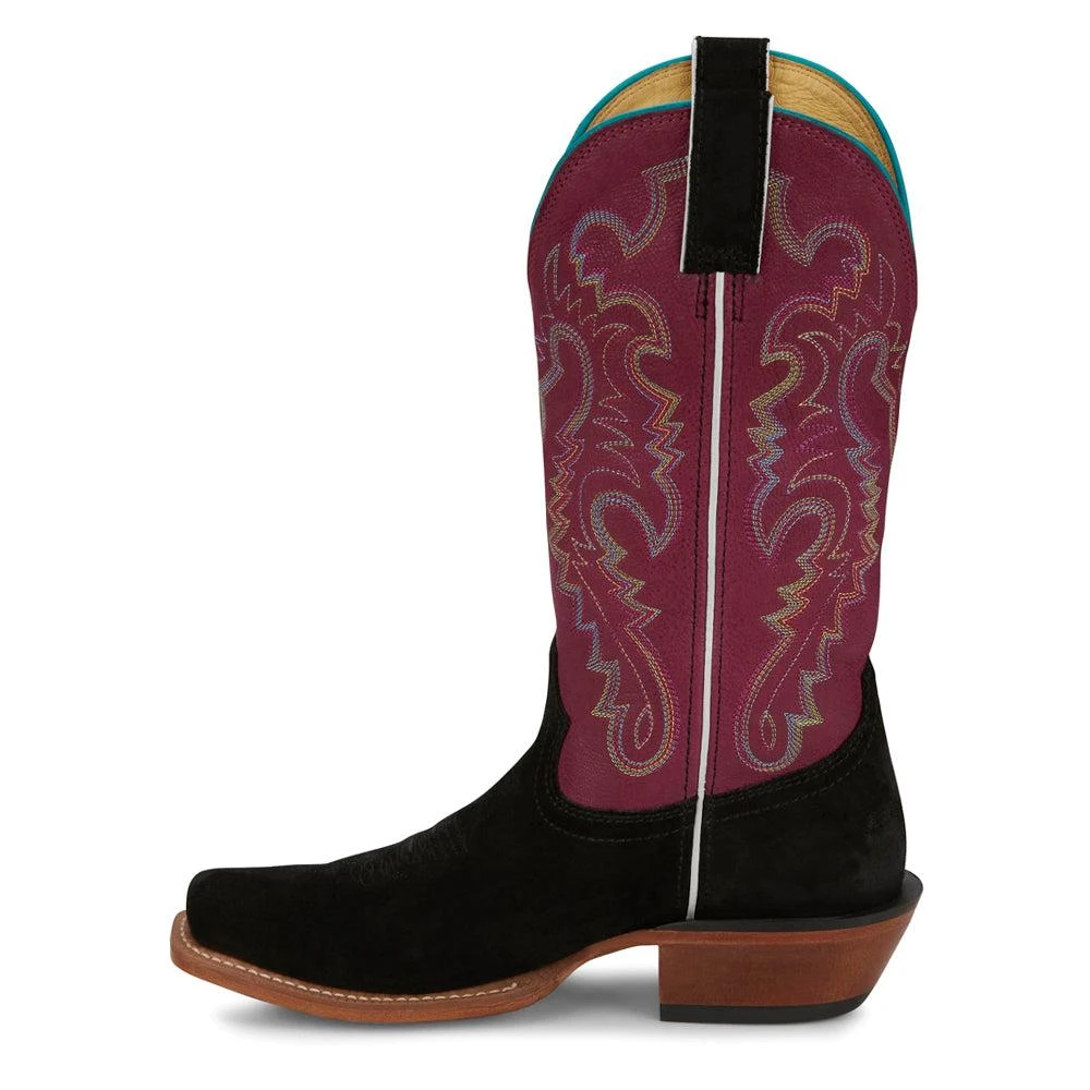 Justin Boots Annie Up Embroidered Square Toe Cowboy Boots 3