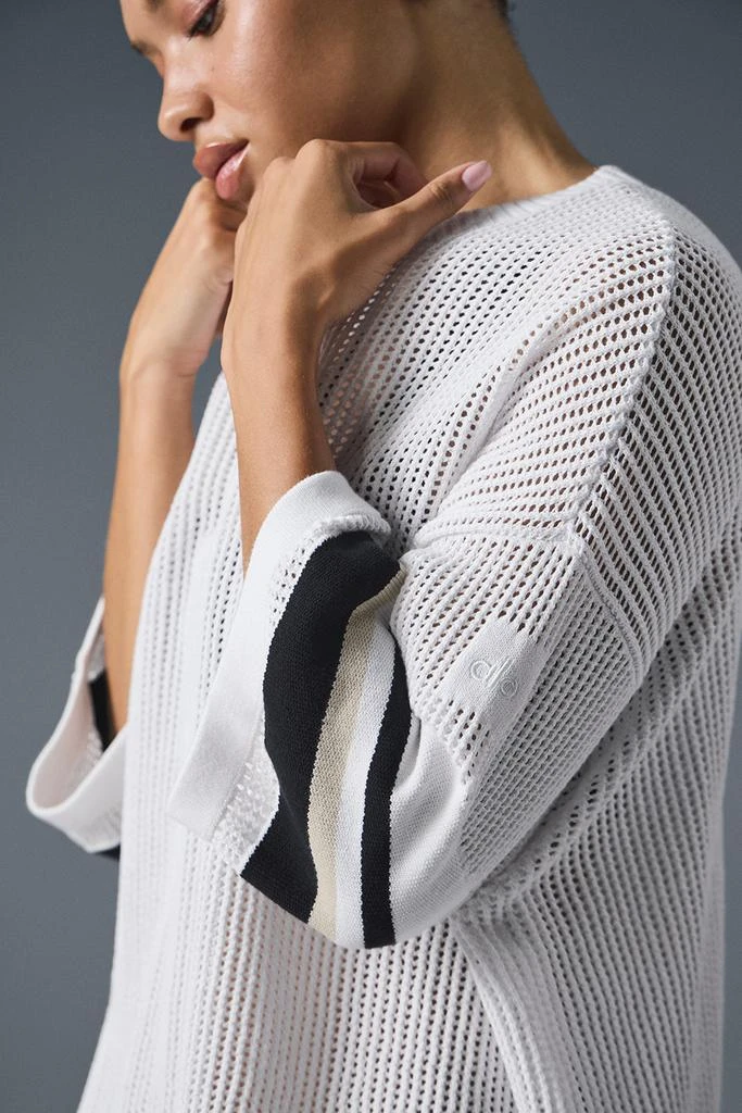 Alo Open Knit Playoff Jersey - White/Bone 2
