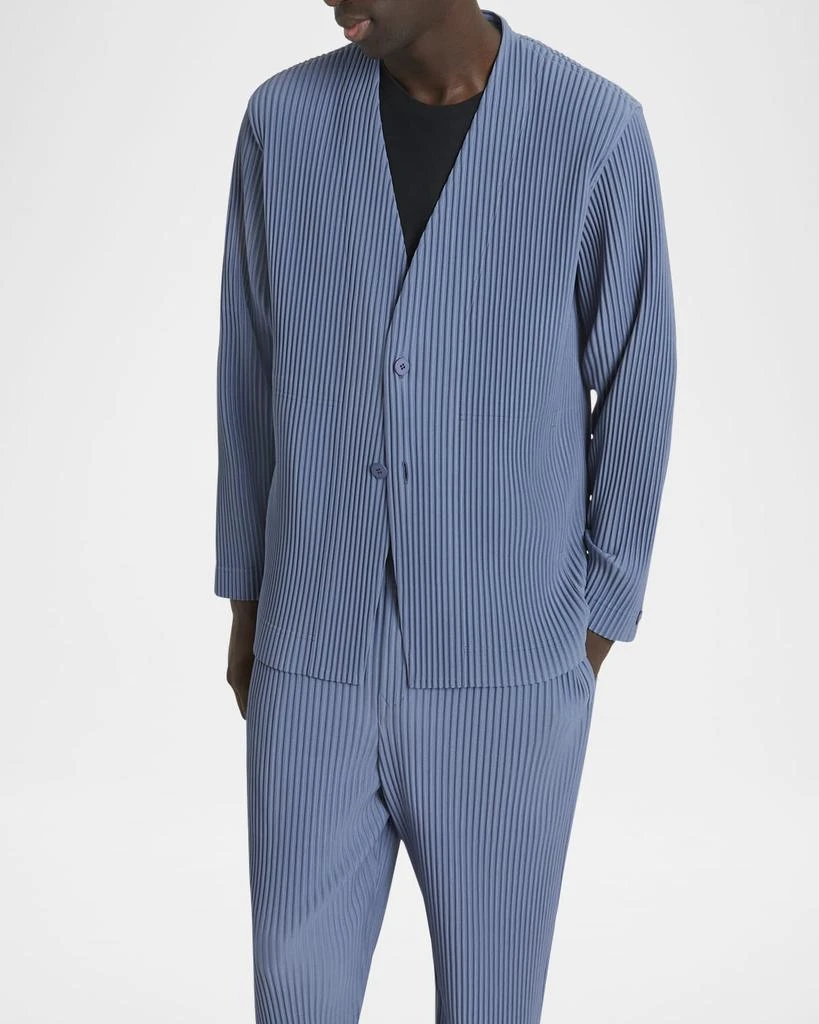 Homme Plisse Issey Miyake Men's Pleated V-Neck Sport Jacket 2