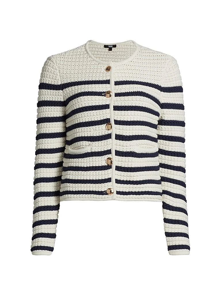 Paige Oberon Striped Cotton Cardigan 1