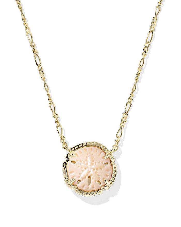 Kendra Scott Sand Dollar Natural Mother of Pearl Short Pendant Necklace, 17.4"-20.4"