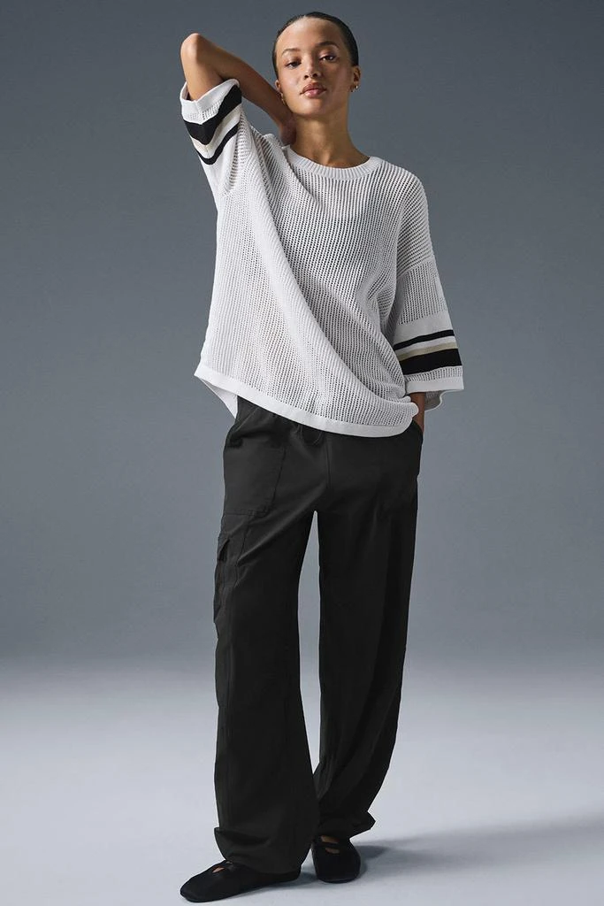 Alo Open Knit Playoff Jersey - White/Bone 4