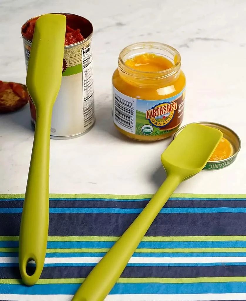 RSVP International Silicone Coated Steel 2 Piece 8" Ela Series Green Mini Spatula Set 2