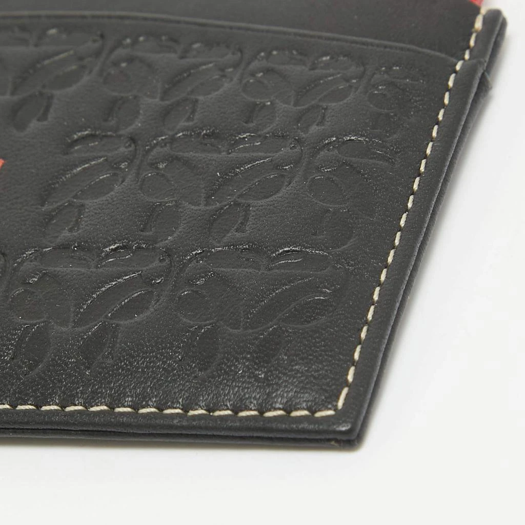 CH Carolina Herrera CH Carolina Herrera Black/Red Embossed Leather Card Holder 9