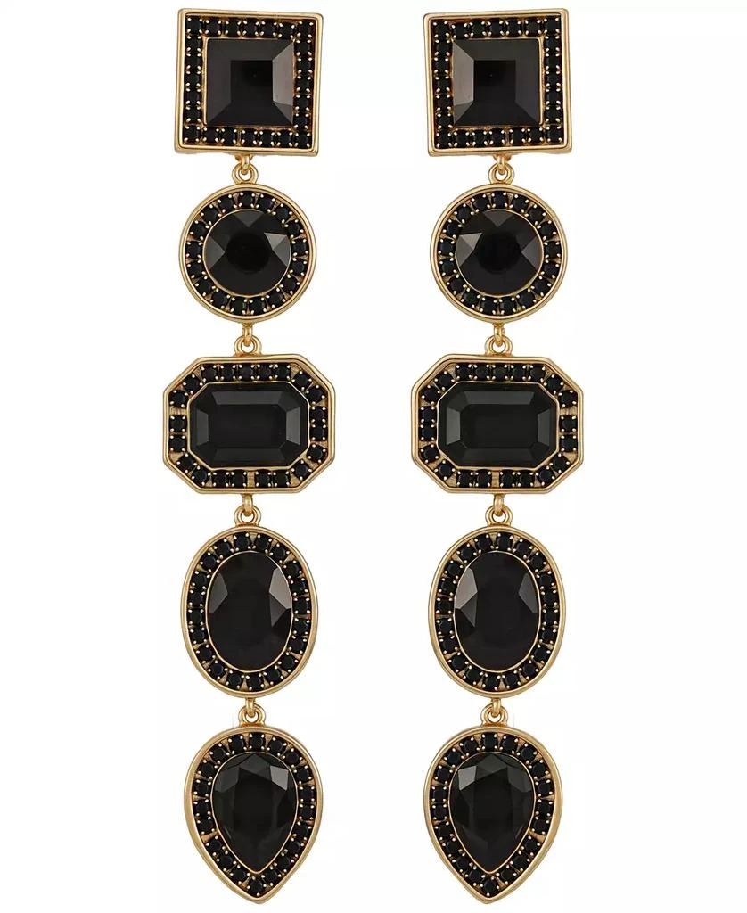 GUESS Rhinestone Gold-Tone Linear Clip Statement Earrings (Also Available in Silver-Tone)
