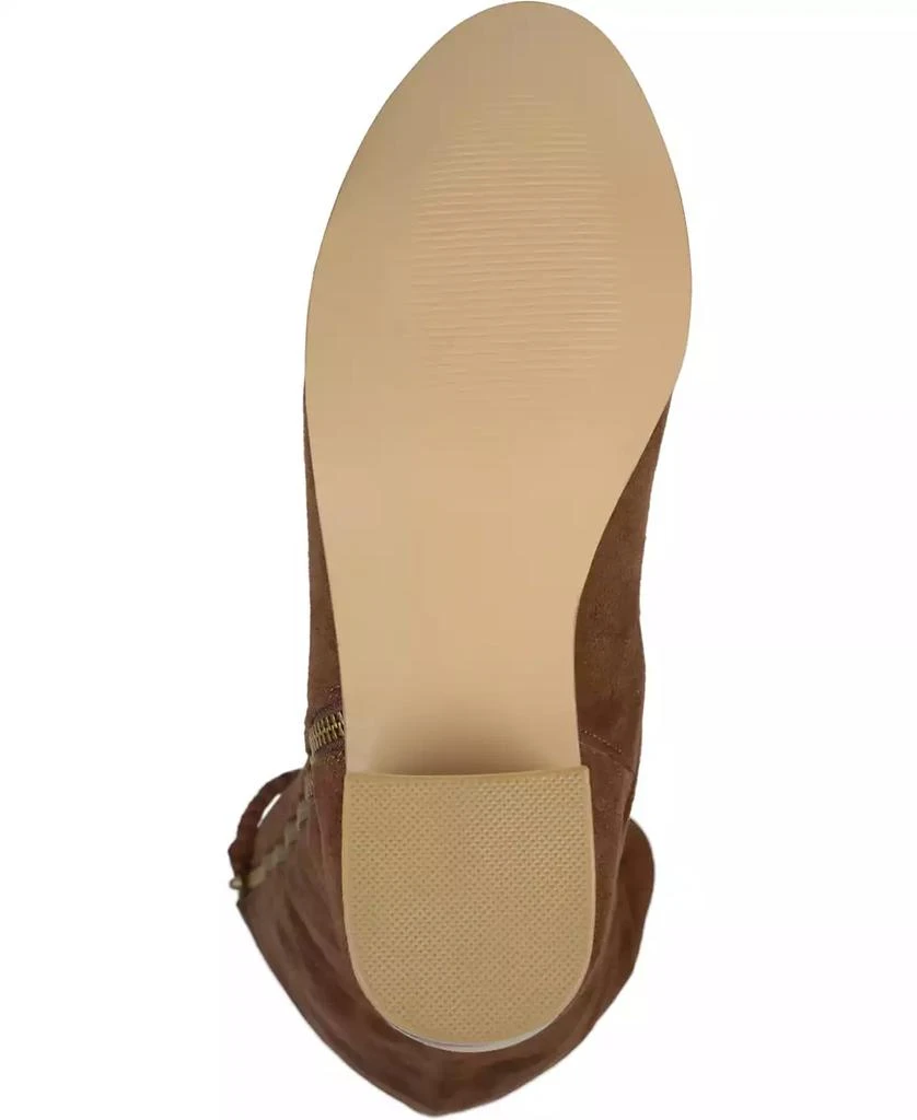 Journee Collection Women's Sanora Wide Calf Stacked Heel Mid Shaft Boots 4