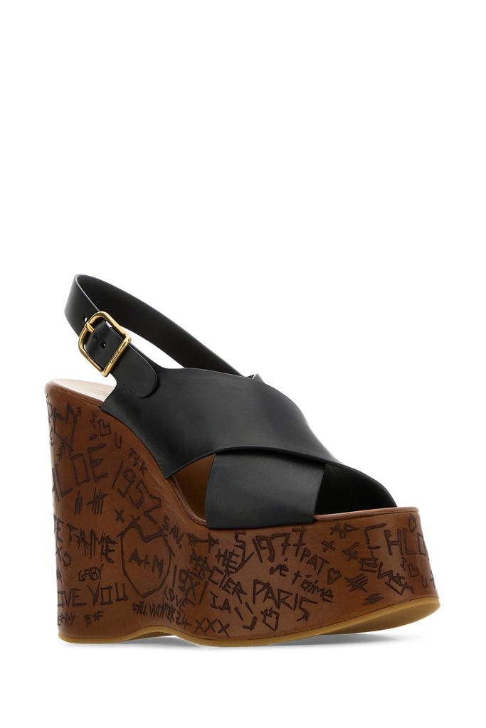 Chloé Black leather Maxime wedges