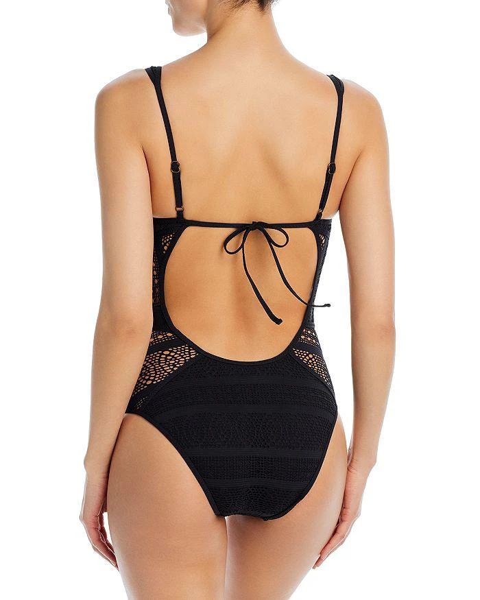 Becca Crochet Plunge One-Piece Swimsuit 2
