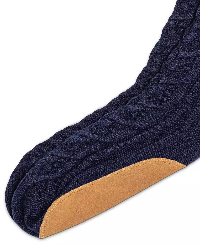 Ralph Lauren Men's Chunky Cable-Knit Suede-Bottom Socks 6