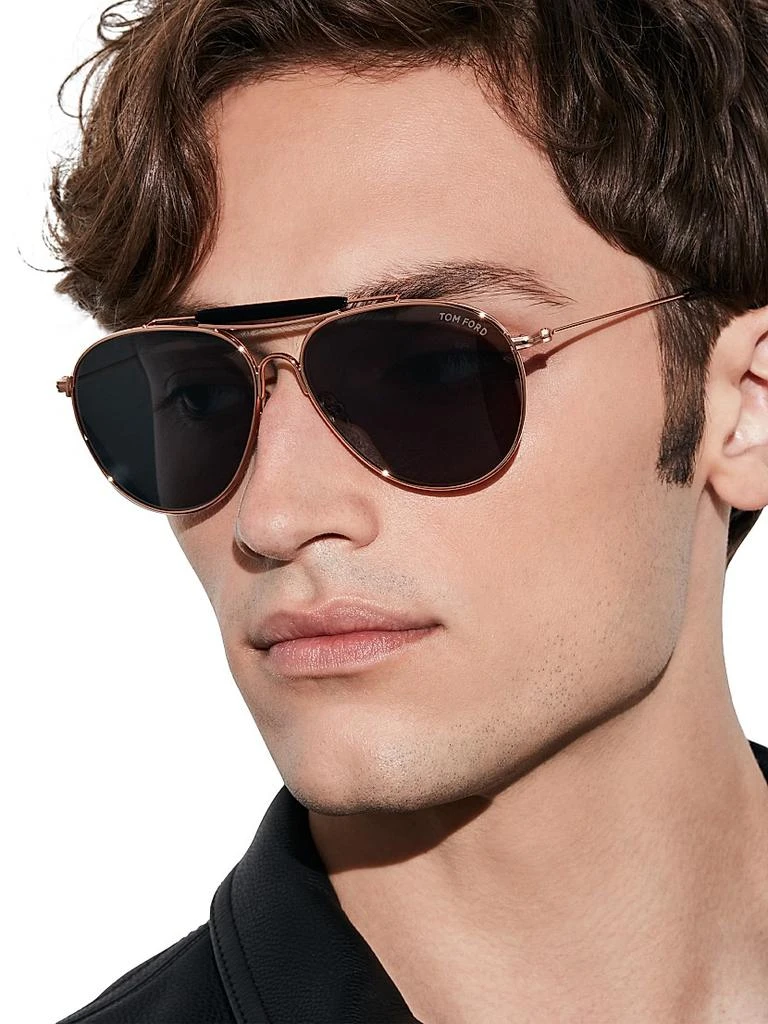 Tom Ford 60MM Navigator Metal Sunglasses 6