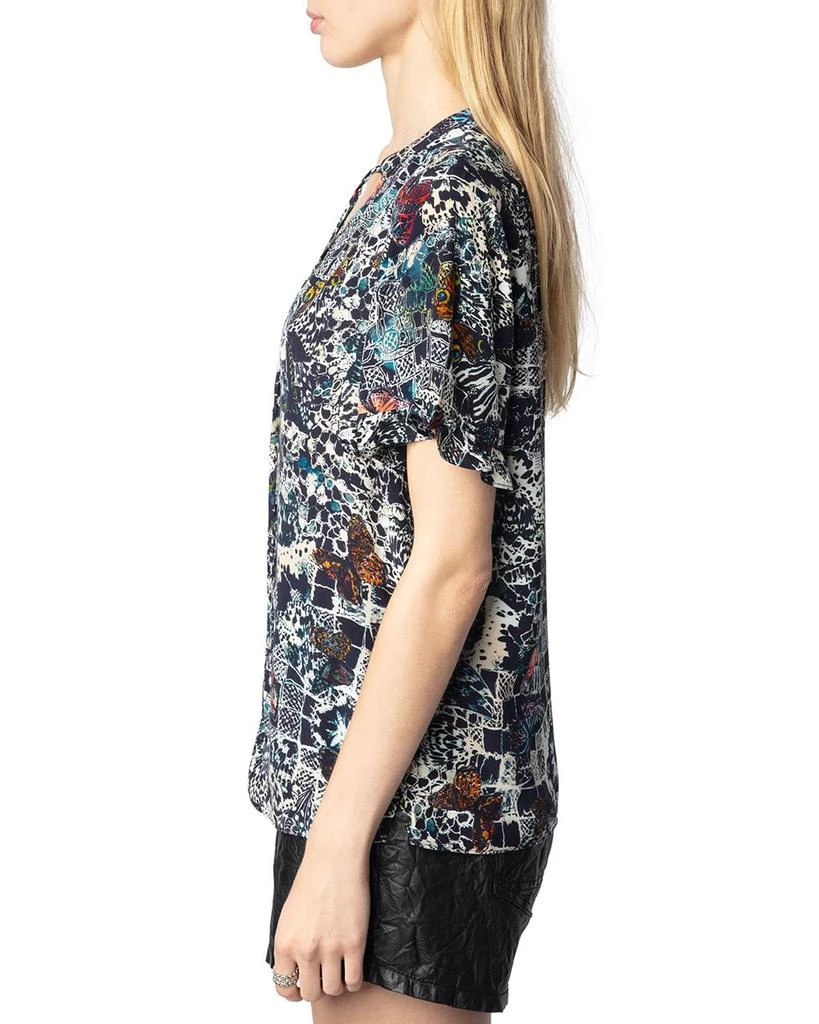 ZADIG & VOLTAIRE Tafiz Soft Butterfly Print Top 4
