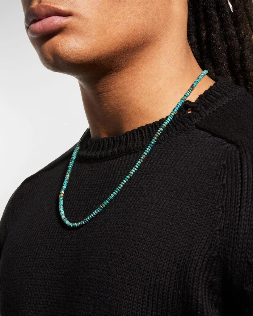 Shop Men's Skull Turquoise Beaded Necklace, 24