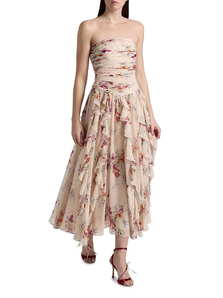 Cinq à Sept Iris Bouquet Galya Ruched A-Line Midi-Dress 2