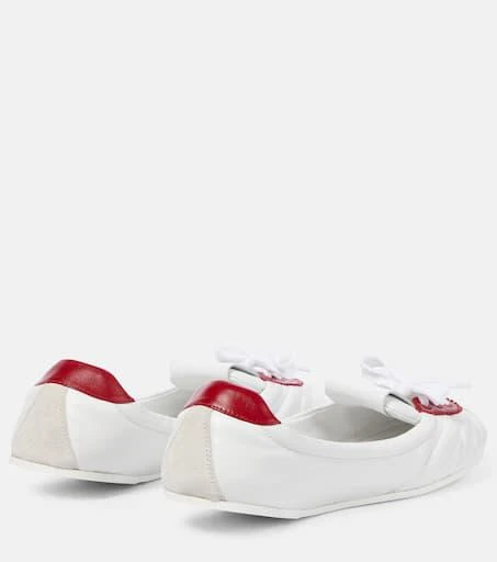 Miu Miu Lace-up leather ballet flats 3