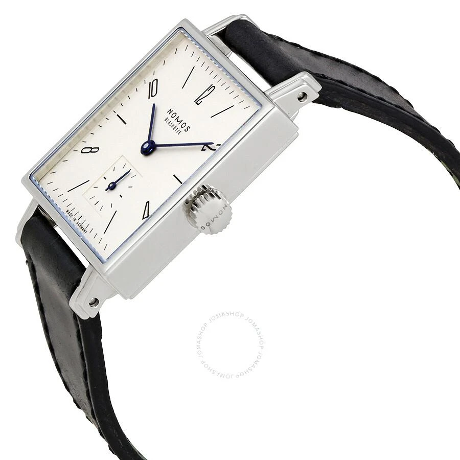 Nomos Glashutte Tetra White Dial Black Leather Ladies Watch 406 2