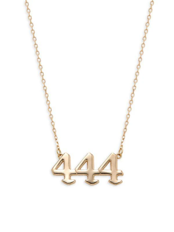 Saks Fifth Avenue 14K Yellow Gold 444 Angel Number Cable Chain Necklace 1