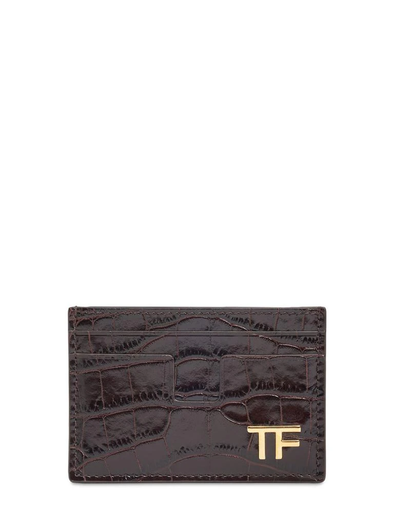 Tom Ford Shiny Croc Embossed Leather Card Holder 1