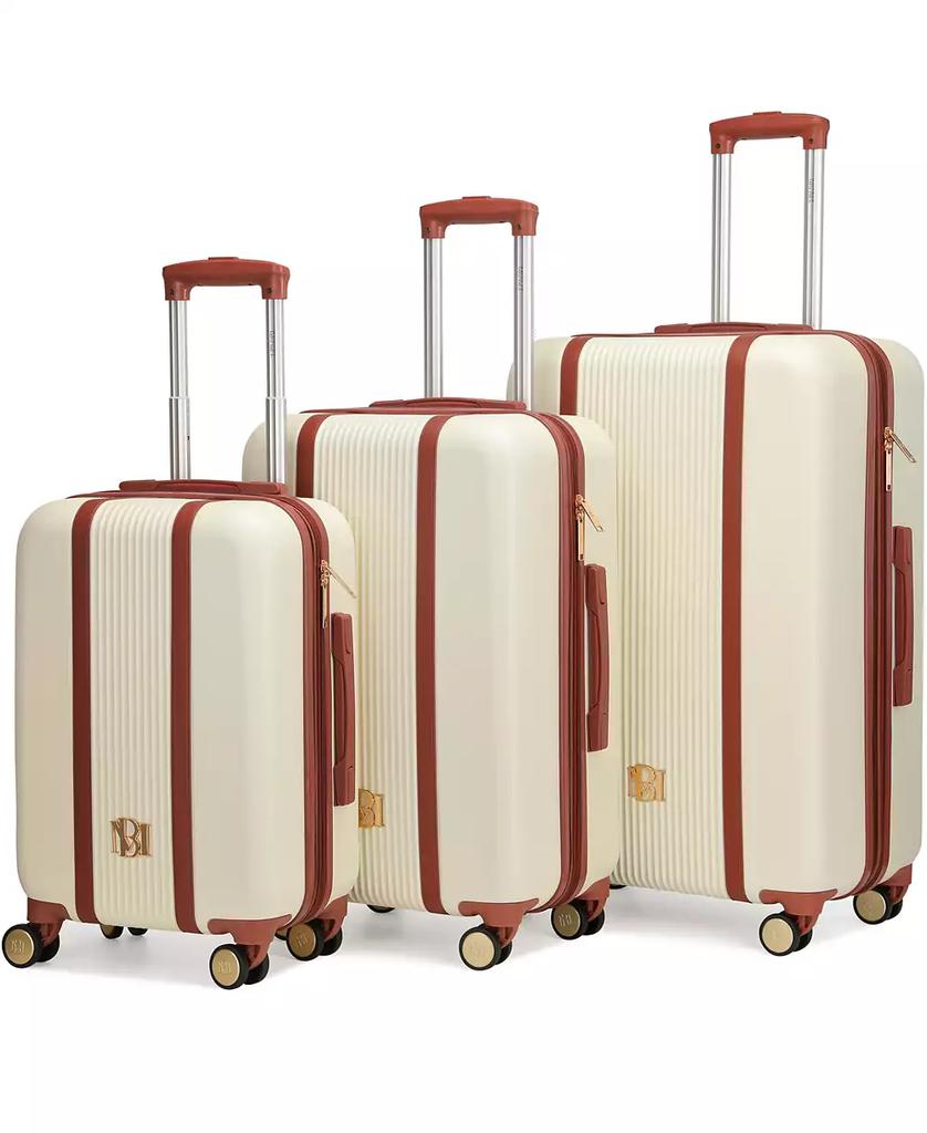 Badgley Mischka Mia Expandable Retro Luggage Set, 3 Piece