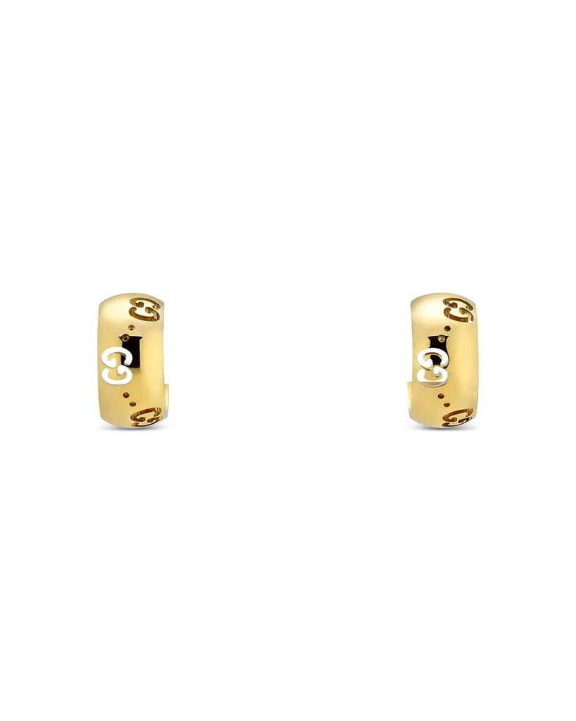 Gucci 18K Yellow Gold Icon Logo Hoop Earrings 1