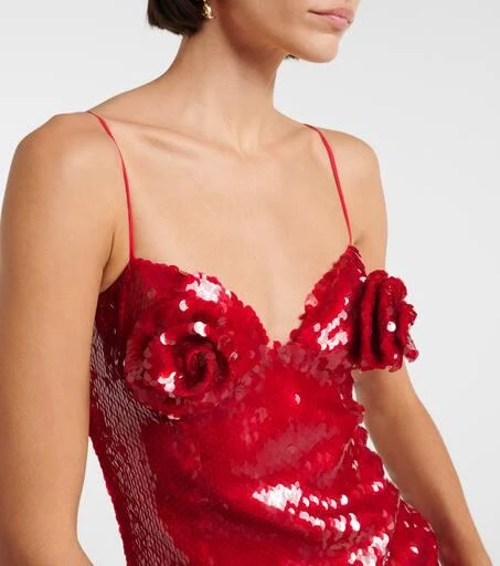 Magda Butrym Floral-appliqué sequined gown 4