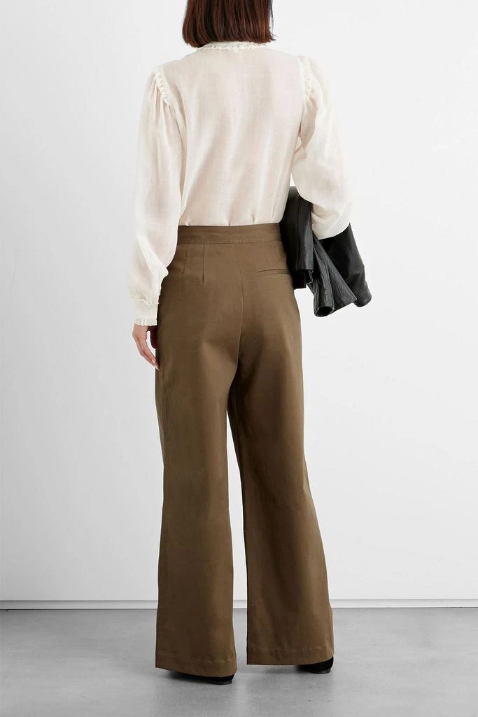 IRIS & INK Amanda cotton-blend twill wide-leg pants 3
