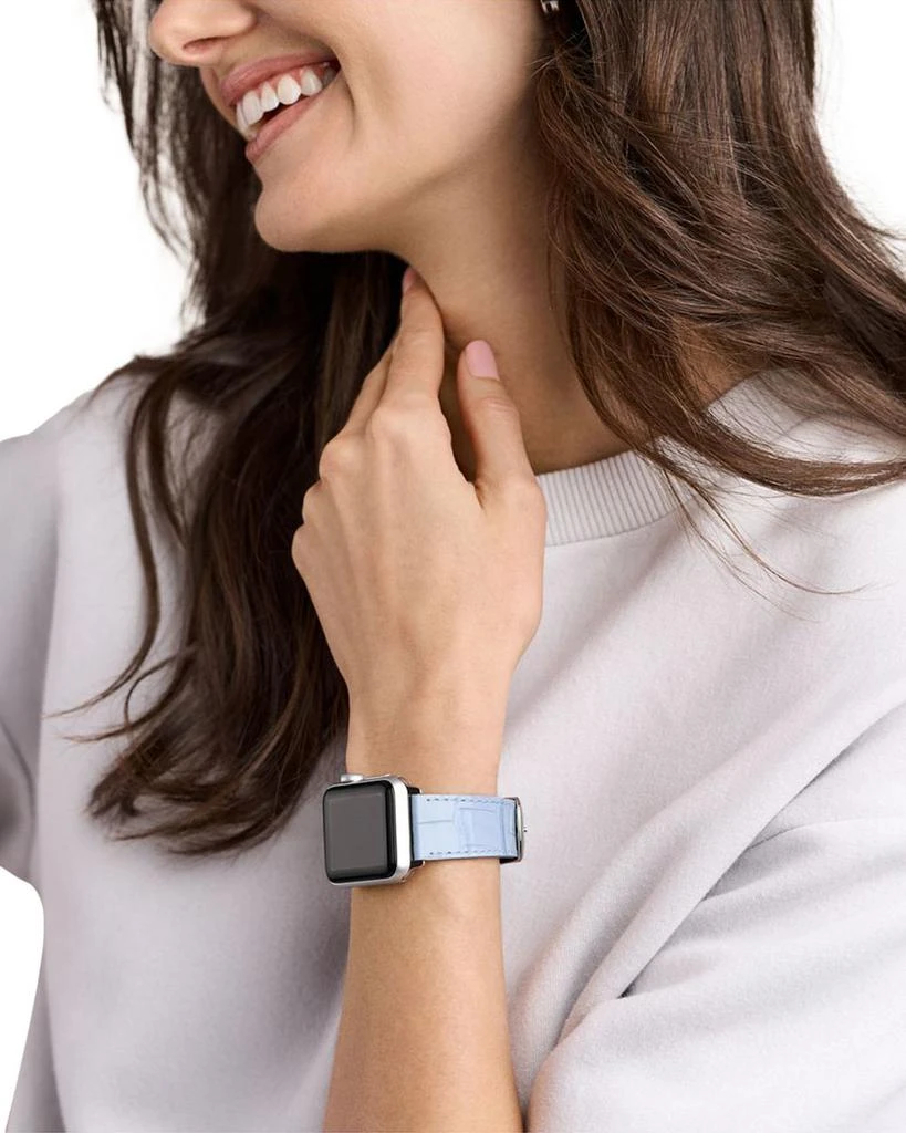 Michele Pastel Blue Leather Band for Apple Watch®, 38/40/41/42mm and 42/44/45/46/49mm 2