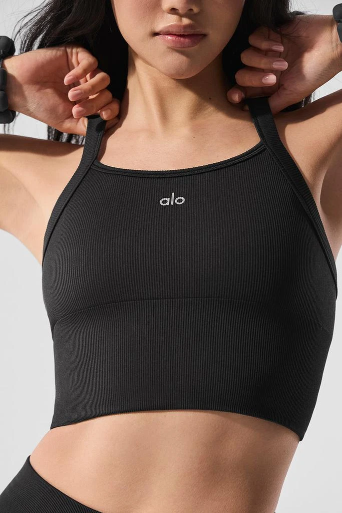 Alo Seamless Ribbed Favorite Bra Tank - Navy 2