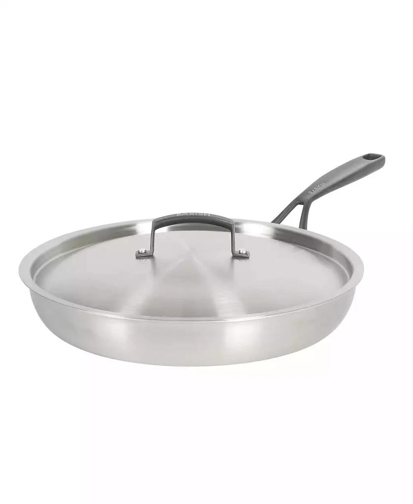 Babish 12-Inch Tri-Ply Stainless Steel Frying Pan with Lid 
Black Handle – Professional Grade Skillet for Searing, Sauteing 
Even Heat Cooking