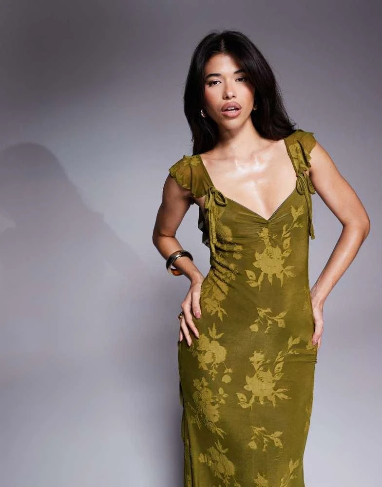 Shop ASOS DESIGN ruffle cami strap maxi dress in olive green on Sale at BeyondStyle Get 11% Off ASOS DESIGN ruffle cami strap maxi dress in olive green with Limited-Time Flash Shop ASOS DESIGN ruffle cami strap maxi dress in olive green on Sale at BeyondStyle Get 11% Off ASOS DESIGN ruffle cami strap maxi dress in olive green with Limited-Time Flash