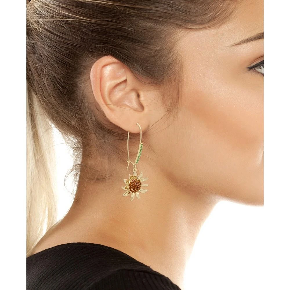 Betsey Johnson Faux Stone Sunflower Dangle Earrings 3