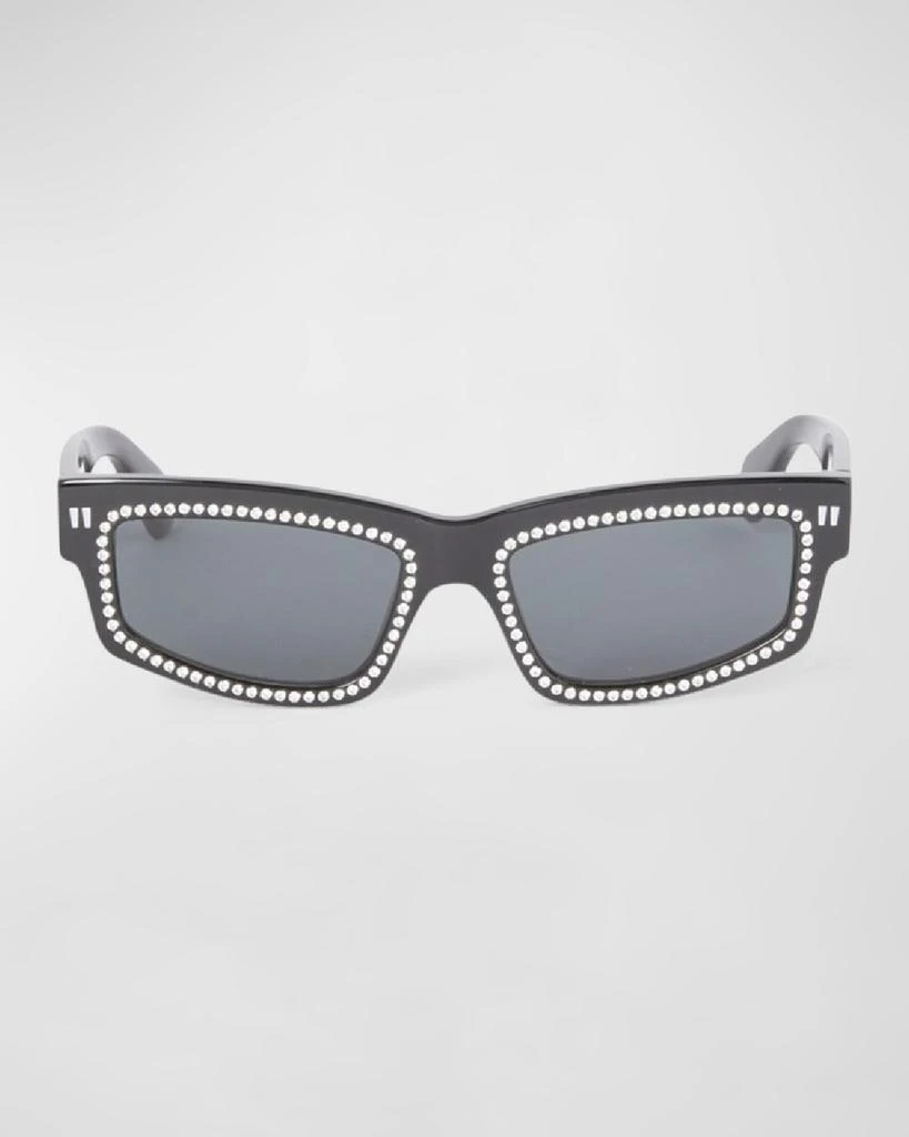 Off-White Men's Miramar Acetate and Crystal Rectangle Sunglasses 2