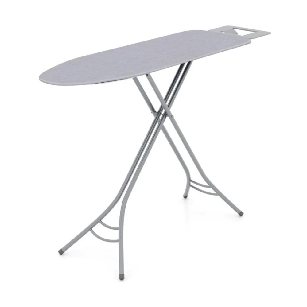 Costway Foldable Ironing Board with Iron Rest and Adjustable Height-Gray