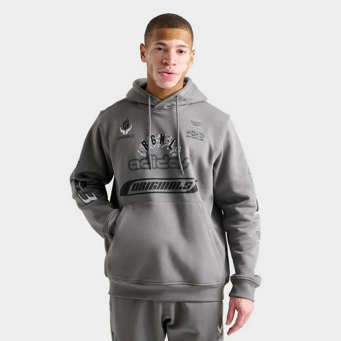 Adidas Men's adidas Originals Trefoil Essentials Moto Fleece Pullover Hoodie 1