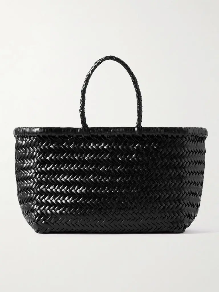 DRAGON DIFFUSION Bamboo Triple Jump Small Woven Leather Tote