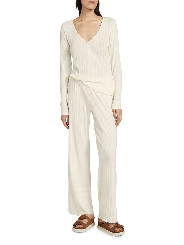 Eberjey Pointelle Rib-Knit Pants 2