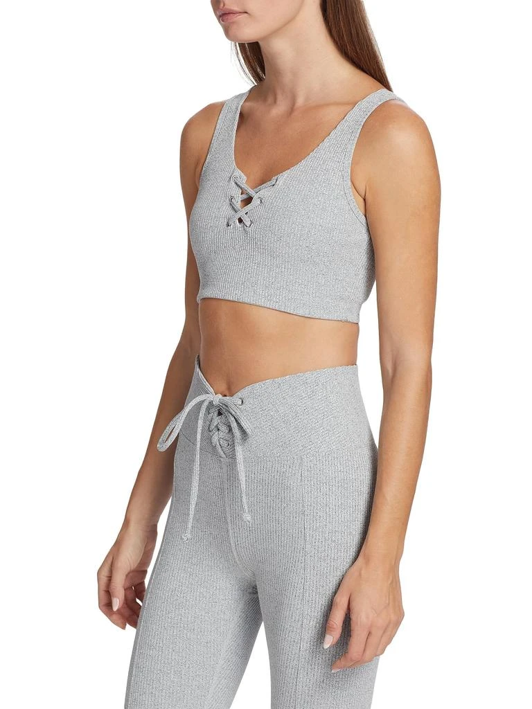 Year Of Ours Football Lace-Up Rib-Knit Bralette 3