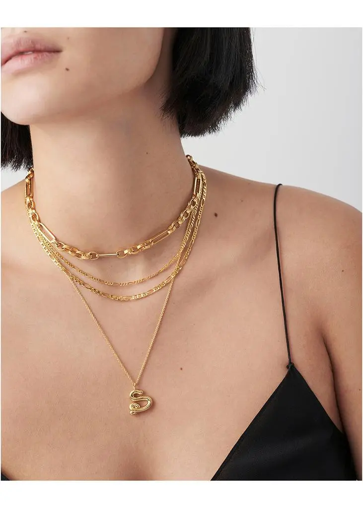 Missoma S initial 18kt gold-plated necklace 3