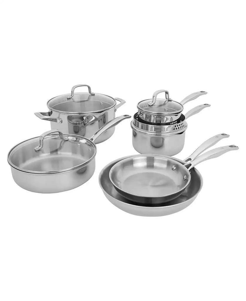 ZWILLING HENCKELS CLAD H3 10 Pc Stainless Steel Cookware Set