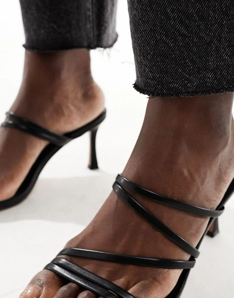 ASOS ASOS DESIGN Hayes strappy mid sandal heeled mules in black 4