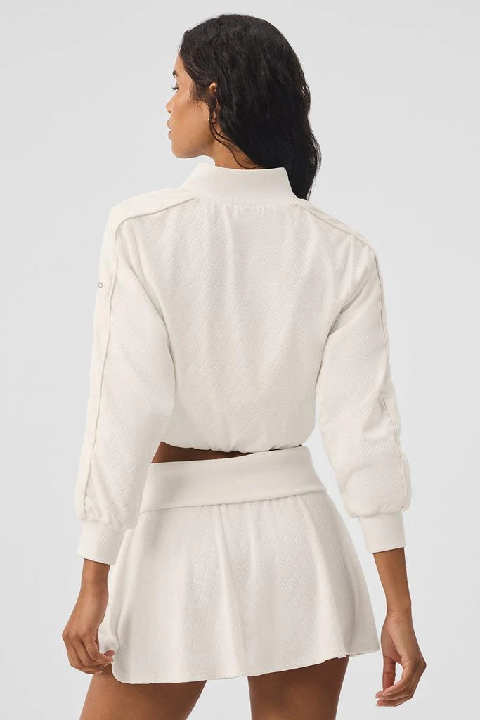 Alo Cropped Doubles Only Full Zip Jacket - Ivory 3