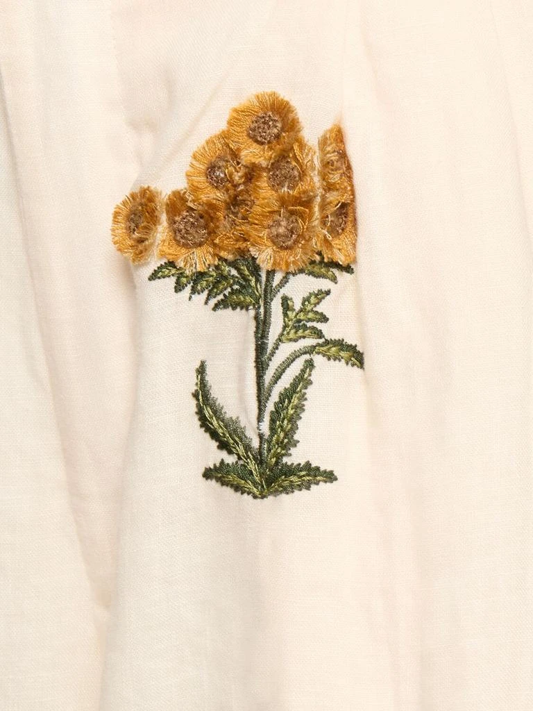 Agua by Agua Bendita Piñon Embroidered Linen Palazzo Pants 3