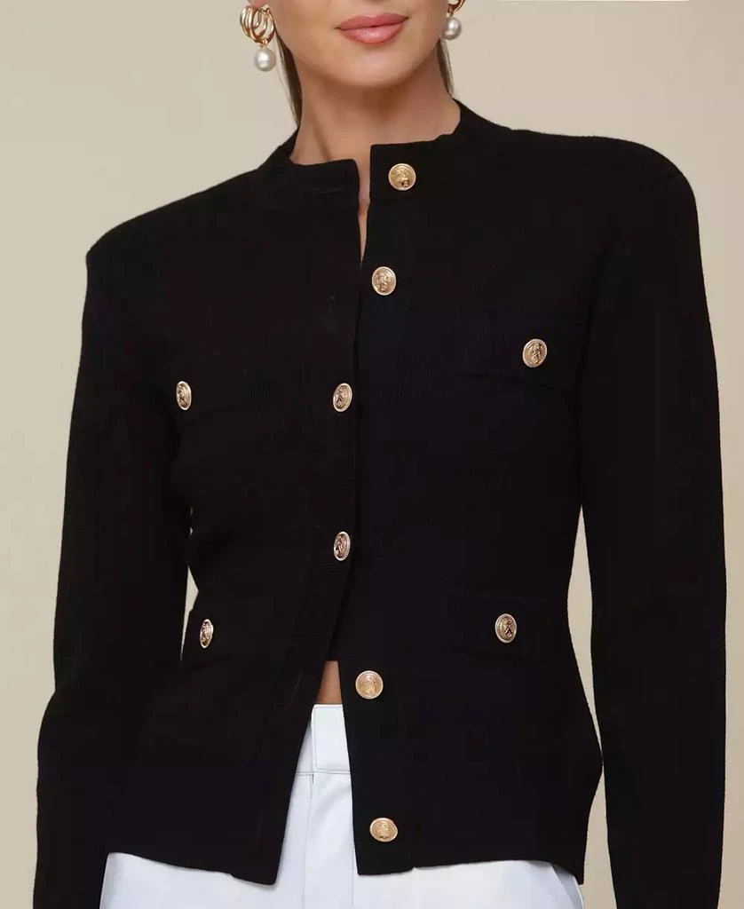 Avec Les Filles Women's Button-Front Rib-Knit Cardigan 3