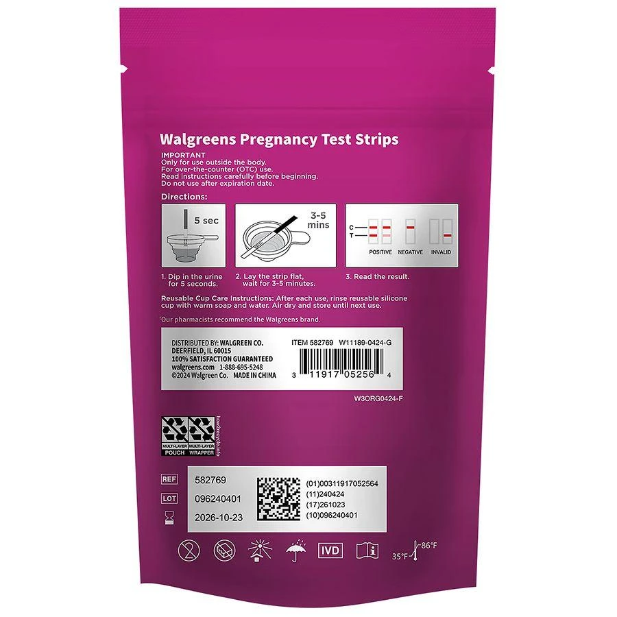 Walgreens Pregnancy Test Strips With Reusable Silicone Cup 2
