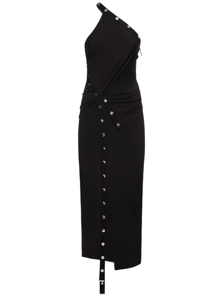 The Attico Stretch Jersey One Shoulder Midi Dress 1
