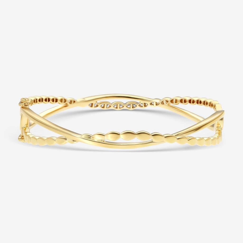 Hearts On Fire Hearts On Fire Lorelei 18K Yellow Gold Floral Twist Bangle Bracelet HFBLORFTW00658Y-M 3