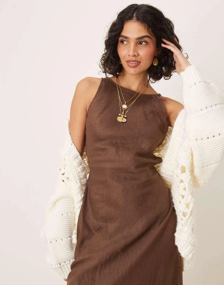 VRG GRL opal sleeveless linen maxi dress in brown  On Sale Now with Up to  60% Off | Discover Exclusive Deals & Savings at BeyondStyle  Authentic Vrg  Grl Home|Women|Dresses with