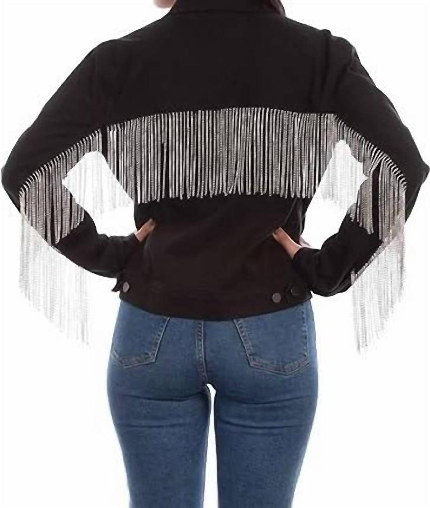 Scully Scully - Rhinestone Fringe Denim Jacket